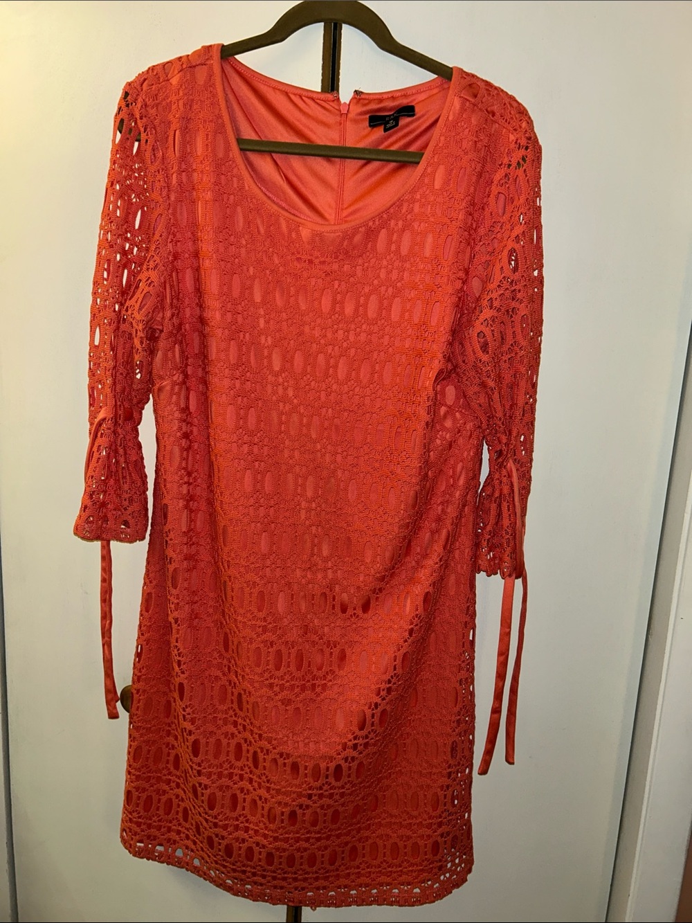 R&K Coral Lace Shift Dress